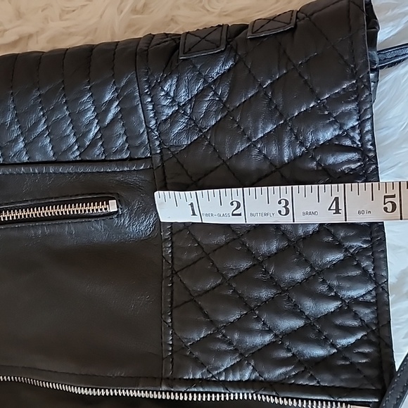 Leather Lifestyle Motorcycle Jacket with Quilted Details - Picture 11 of 14